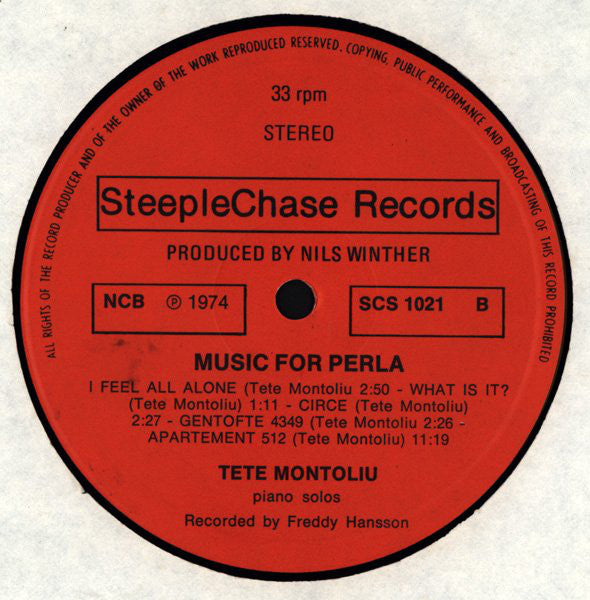 Tete Montoliu ~ Music For Perla (Vinyl) - Djungel & Jazz