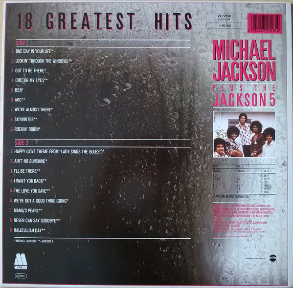 Michael Jackson Plus The Jackson 5 : 18 Greatest Hits (LP, Comp)