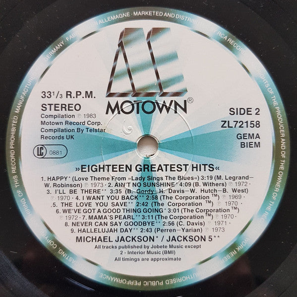 Michael Jackson Plus The Jackson 5 : 18 Greatest Hits (LP, Comp)