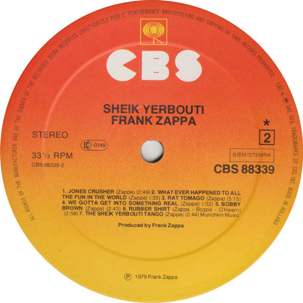 Frank Zappa ~ Sheik Yerbouti (Vinyl) - Djungel & Jazz