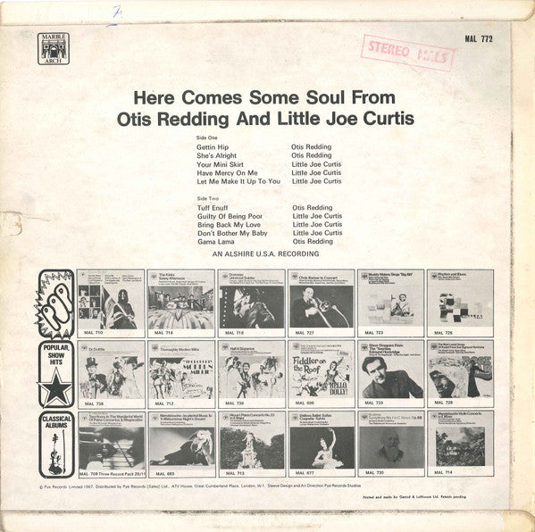 Otis Redding And Little Joe Curtis ~ Here Comes Some Soul From (Vinyl) - Djungel & Jazz