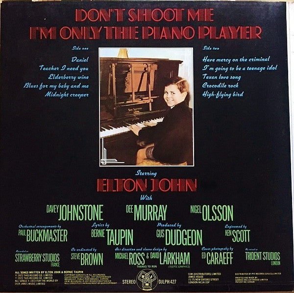 Elton John ~ Don't Shoot Me I'm Only The Piano Player (Vinyl) - Djungel & Jazz