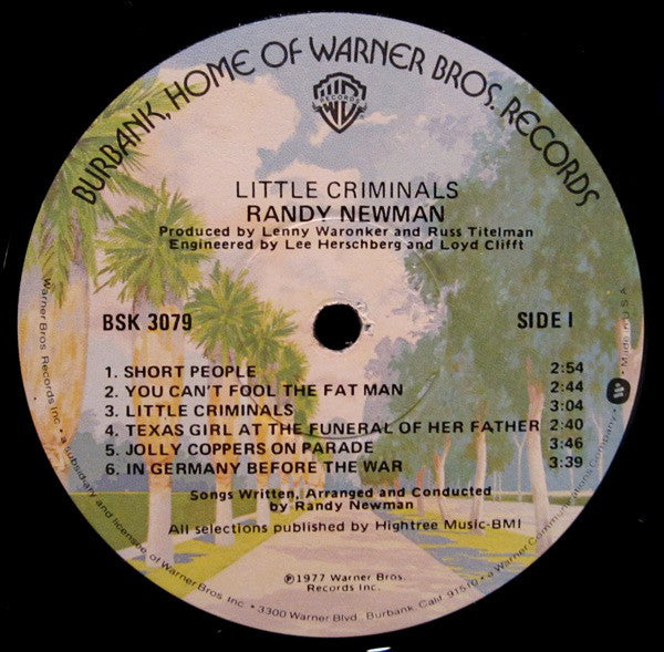 Randy Newman ~ Little Criminals (Vinyl) - Djungel & Jazz