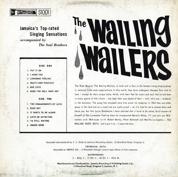 The Wailers : The Wailing Wailers (LP, Album, RE)