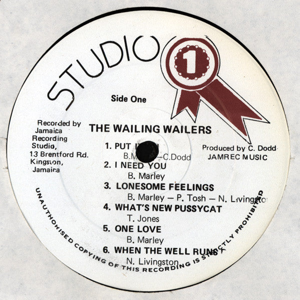 The Wailers : The Wailing Wailers (LP, Album, RE)