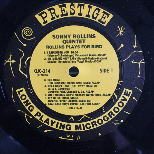 Sonny Rollins Quintet With Kenny Dorham And Max Roach ~ Rollins Plays For Bird (Vinyl) - Djungel & Jazz