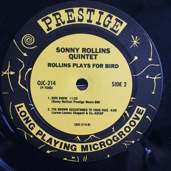 Sonny Rollins Quintet With Kenny Dorham And Max Roach ~ Rollins Plays For Bird (Vinyl) - Djungel & Jazz