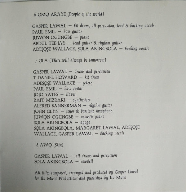 Gaspar Lawal ~ Kadara (Vinyl) - Djungel & Jazz