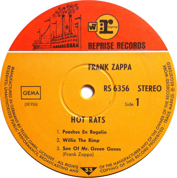 Frank Zappa ~ Hot Rats (Vinyl) - Djungel & Jazz
