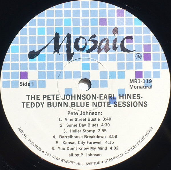 Pete Johnson / Earl Hines / Teddy Bunn ~ The Pete Johnson / Earl Hines / Teddy Bunn Blue Note Sessions (Vinyl) - Djungel & Jazz