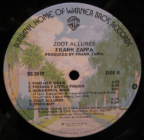 Zappa* : Zoot Allures (LP, Album, Win)