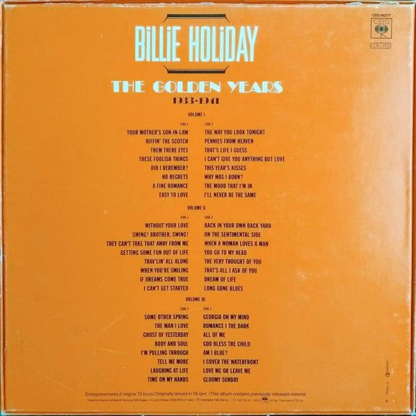 Billie Holiday ~ The Golden Years 1933-1941 (Vinyl) - Djungel & Jazz