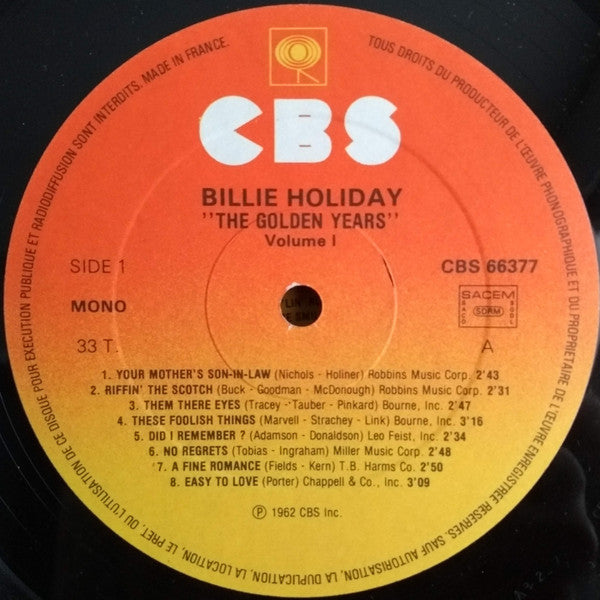 Billie Holiday ~ The Golden Years 1933-1941 (Vinyl) - Djungel & Jazz