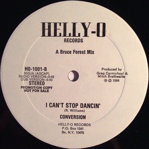 Convertion : I Can't Stop Dancin' (12", Promo)