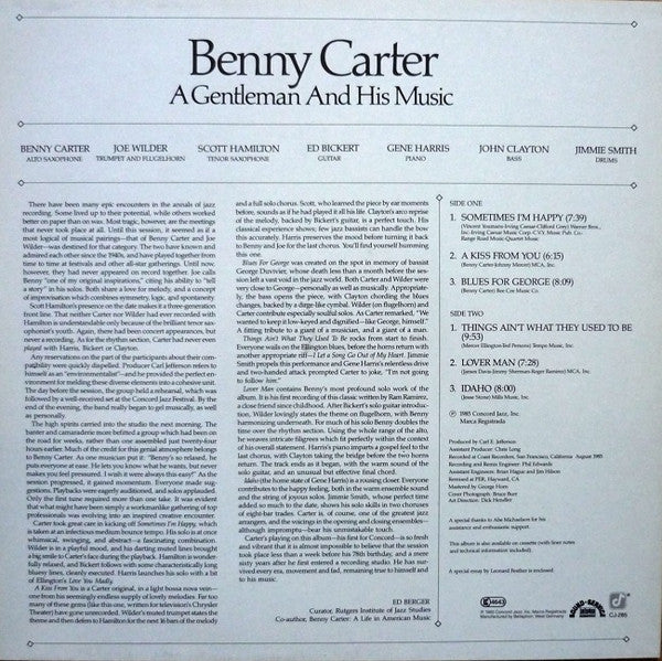 Benny Carter ~ A Gentleman And His Music (Vinyl) - Djungel & Jazz