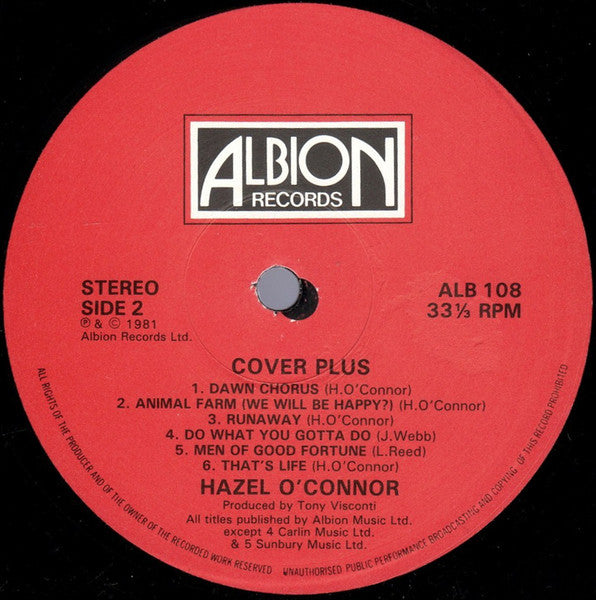 Hazel O'Connor ~ Cover Plus (Vinyl) - Djungel & Jazz