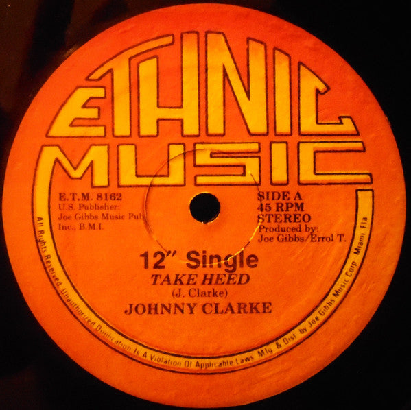 Johnny Clarke / Jackie Edwards : Take Heed / Survival Is The Game (12", Single)