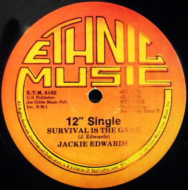 Johnny Clarke / Jackie Edwards : Take Heed / Survival Is The Game (12", Single)