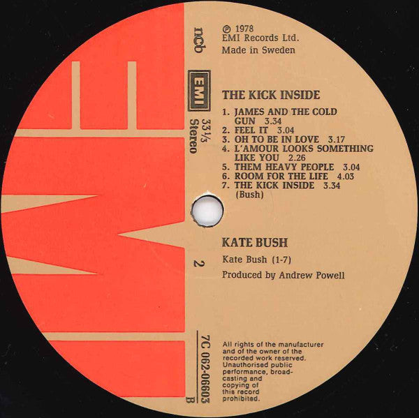 Kate Bush : The Kick Inside (LP, Album, Mat)