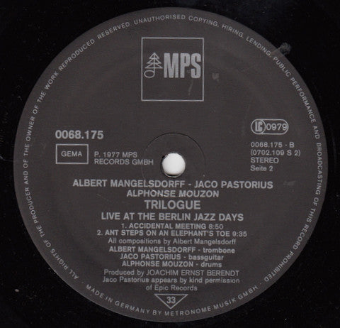 Trilogue ~ Live At The Berlin Jazz Days (Vinyl) - Djungel & Jazz
