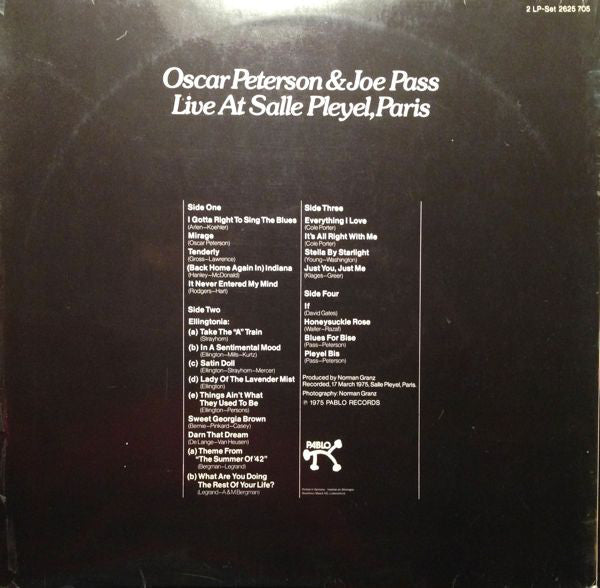Oscar Peterson / Joe Pass ~ Live At Salle Pleyel, Paris (Vinyl) - Djungel & Jazz