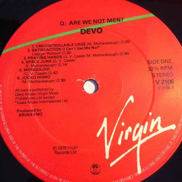 Devo ~ Q: Are We Not Men? A: We Are Devo! (Vinyl) - Djungel & Jazz