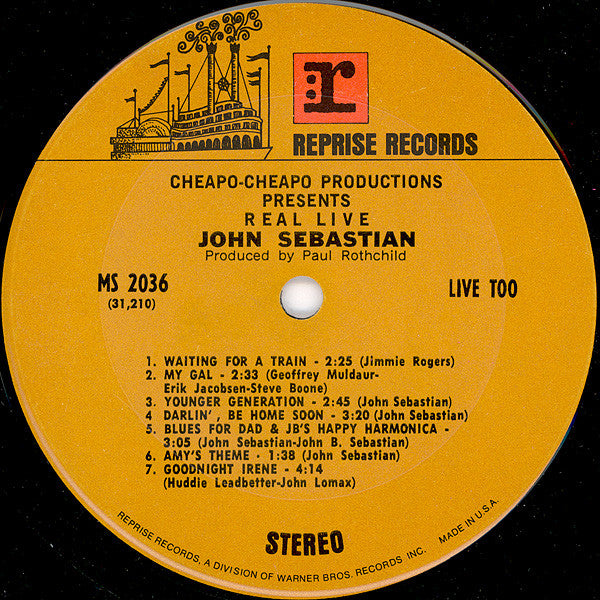 John Sebastian ~ Cheapo-Cheapo Productions Presents Real Live (Vinyl) - Djungel & Jazz