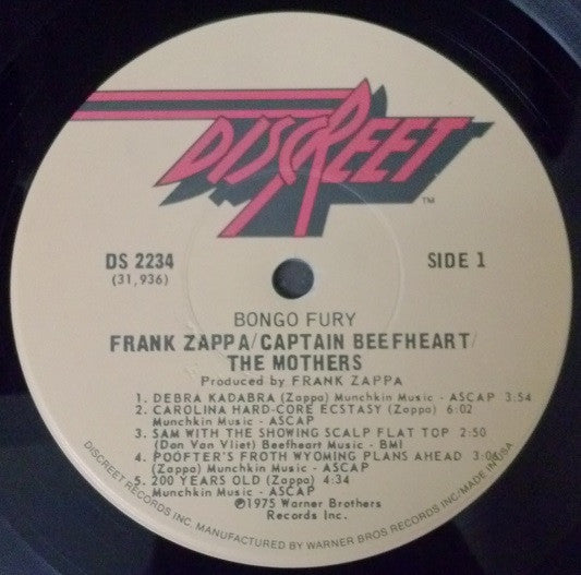 Zappa / Beefheart / Mothers ~ Bongo Fury (Vinyl) - Djungel & Jazz