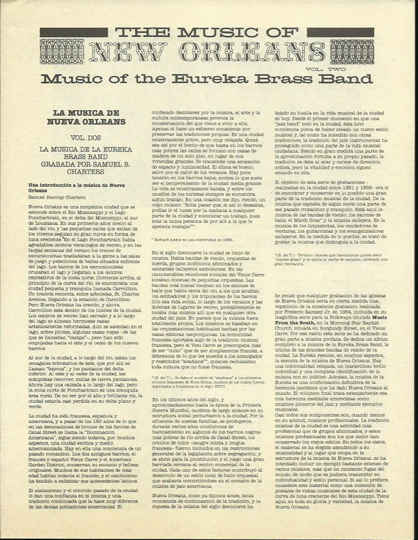 Eureka Brass Band ~ The Music Of New Orleans, Vol. 2: Music Of The Eureka Brass Band (Vinyl) - Djungel & Jazz