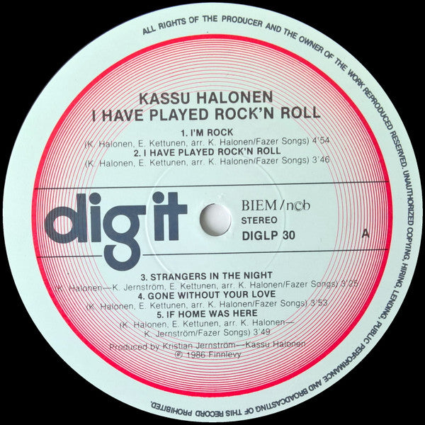 Kassu Halonen ~ I Have Played Rock'n Roll (Vinyl) - Djungel & Jazz