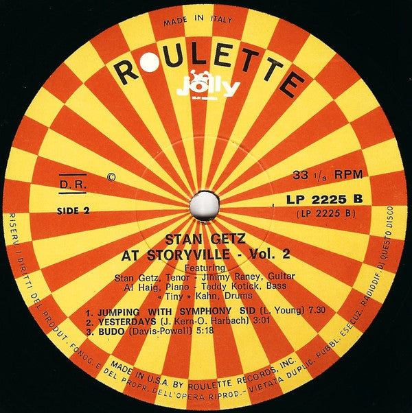 Stan Getz ~ At Storyville Volume II (Vinyl) - Djungel & Jazz