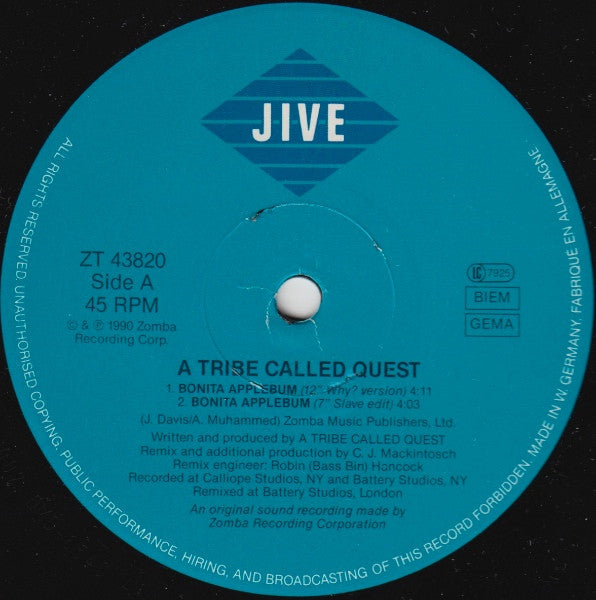 A Tribe Called Quest ~ Bonita Applebum (Vinyl) - Djungel & Jazz