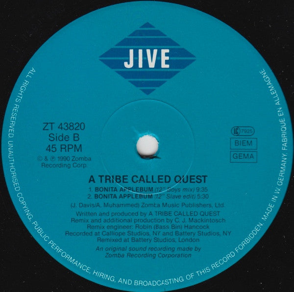 A Tribe Called Quest ~ Bonita Applebum (Vinyl) - Djungel & Jazz