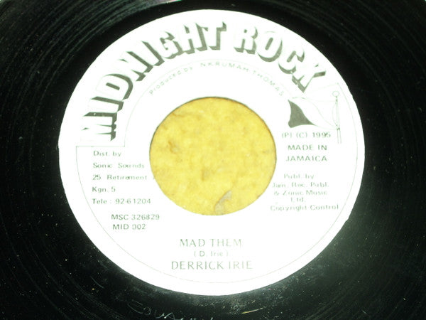 Derrick Irie : Mad Them (7", RP)