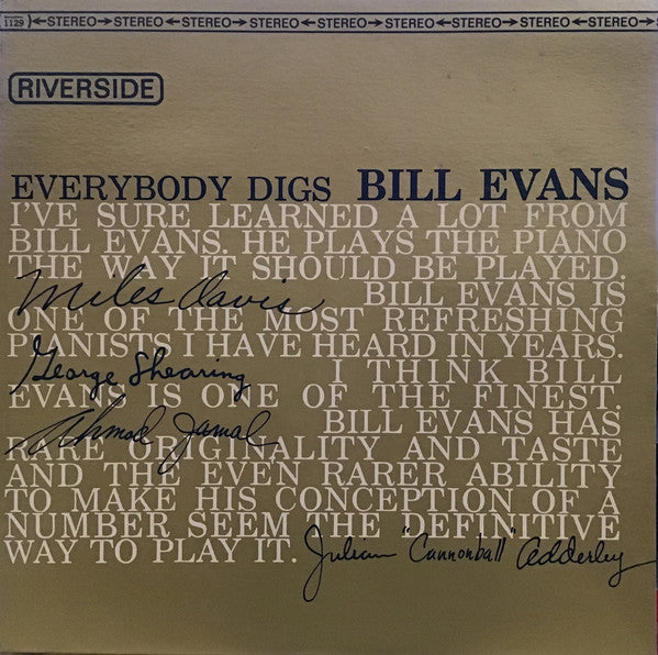 The Bill Evans Trio : Everybody Digs Bill Evans (LP, Album, RE)