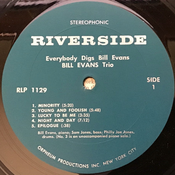 The Bill Evans Trio : Everybody Digs Bill Evans (LP, Album, RE)