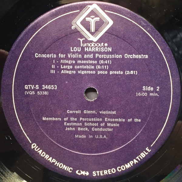 Meyer Kupferman / Lou Harrison ~ Concerto For Cello, Tape And Orchestra / Concerto For Violin And Percussion Orchestra (Vinyl) - Djungel & Jazz