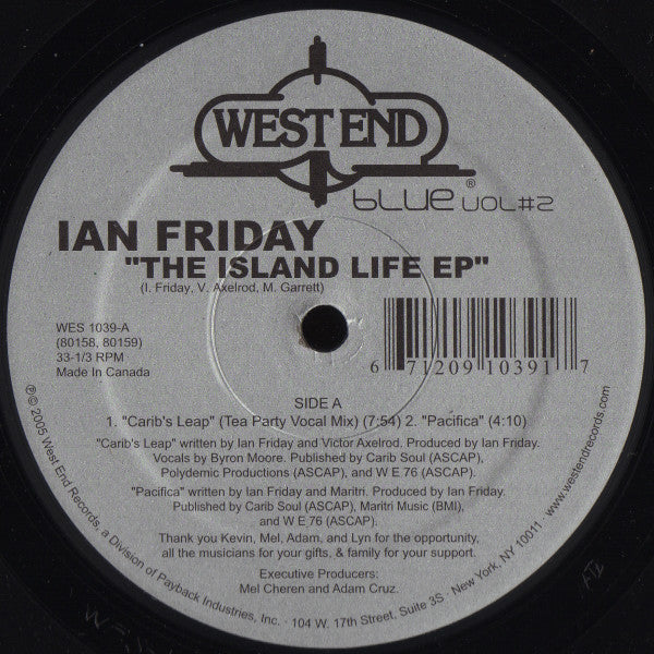Ian Friday : The Island Life EP (12", EP)