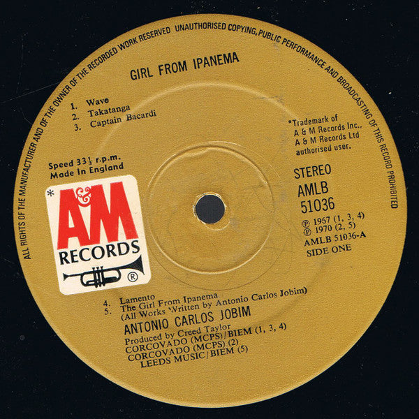 Antonio Carlos Jobim ~ Girl From Ipanema (Vinyl) - Djungel & Jazz