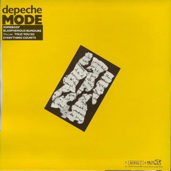 Depeche Mode ~ Blasphemous Rumours / Somebody (Vinyl) - Djungel & Jazz