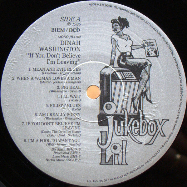 Dinah Washington ~ If You Don't Believe I'm Leaving (Vinyl) - Djungel & Jazz