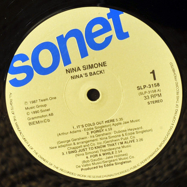 Nina Simone ~ Nina's Back! (Vinyl) - Djungel & Jazz