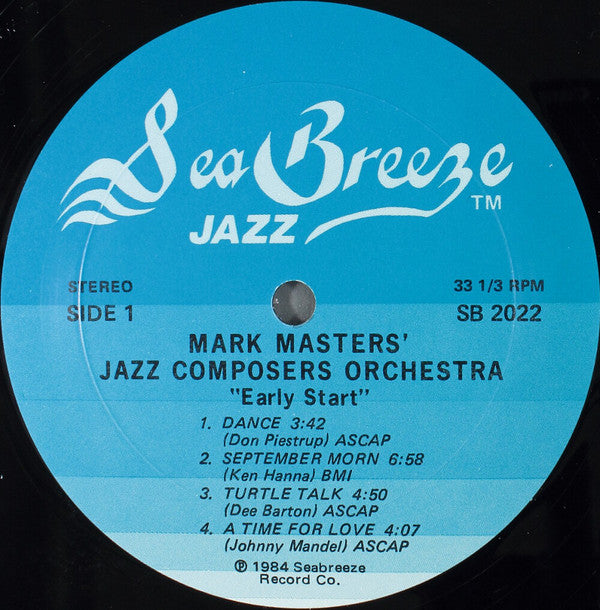 Mark Masters' Jazz Composers Orchestra ~ Early Start (Vinyl) - Djungel & Jazz