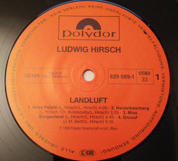 Ludwig Hirsch : Landluft (LP, Album)
