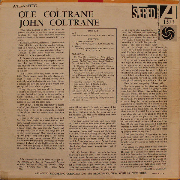 John Coltrane ~ Olé Coltrane (Vinyl) - Djungel & Jazz