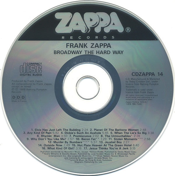 Frank Zappa ~ Broadway The Hard Way (Vinyl) - Djungel & Jazz