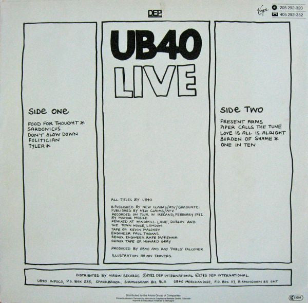 UB40 ~ Live (Vinyl) - Djungel & Jazz