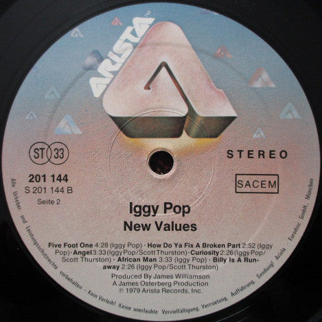 Iggy Pop ~ New Values (Vinyl) - Djungel & Jazz
