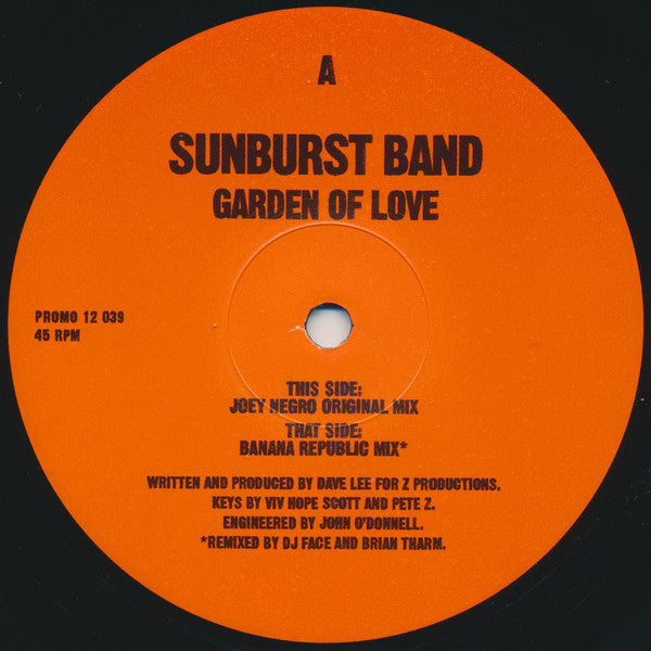 The Sunburst Band : Garden Of Love (12", Promo)