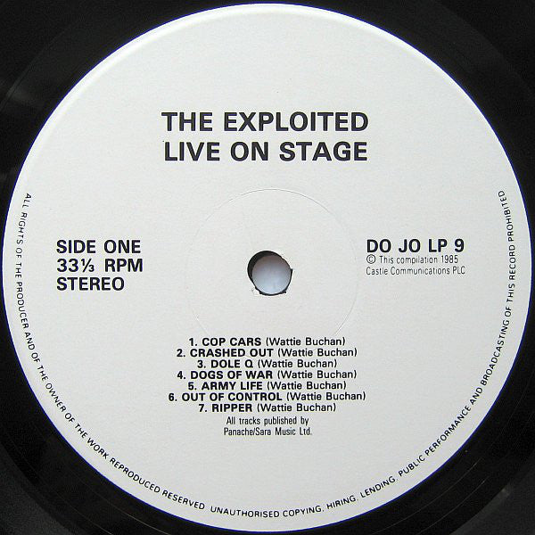 The Exploited ~ On Stage (Vinyl) - Djungel & Jazz